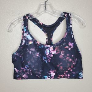 Avia XXL Black Floral Racerback Sport Bra